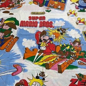 Vtg Nintendo Super Mario Bros Legend of Zelda 1988 Material Sheet- like new!
